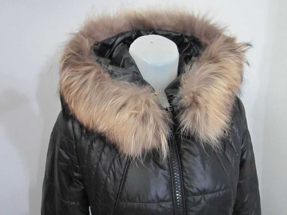 Fratelli płaszcz kurtka z futrem  naturalnym lisa jak nowa L-XL