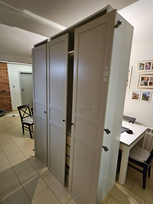 Szafa PAX 58×100×236 duża szafa kosz szuflada drążek oświetlenie