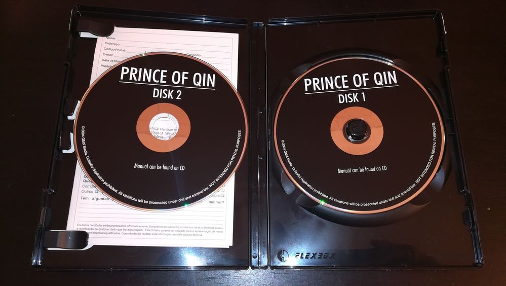 Jogo PC "Prince of Qin" (Como Novo)