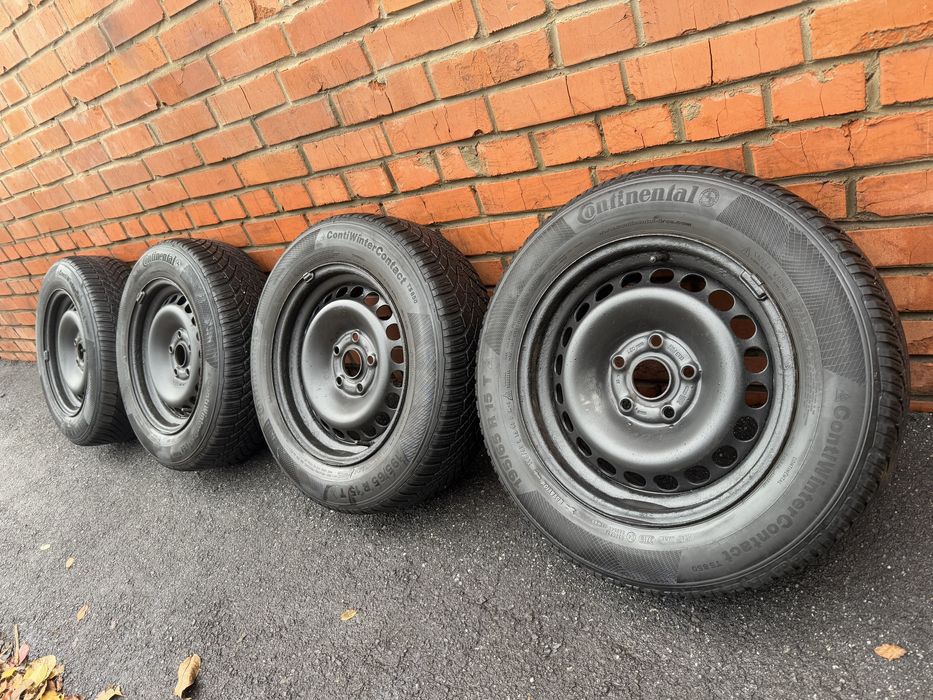 Резина зима CONTINENTAL 195 65 15 6мм та диски 5 112 ET33  DIa 57.1