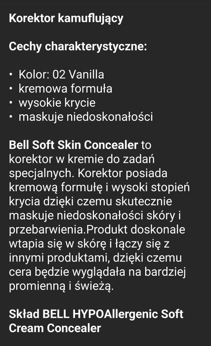 Korektor kryjący Bell w słoiczku nr 2 Vanilla
