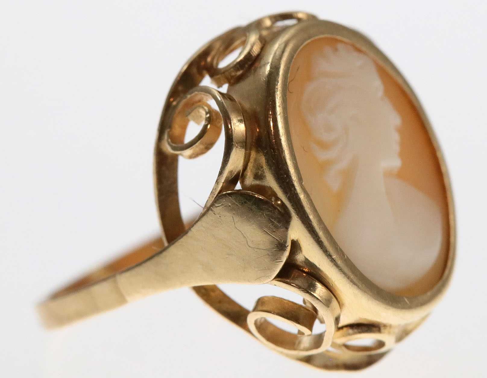 Złota Biżuteria - pierścionek, 4 g, Au 585 z kameą