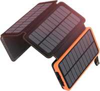 Powerbank e carregador solar portátil de 25000 mAh c/4 painéis solares