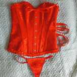 Damski zestaw gorset oraz stringi + bransoletka z napisem Love