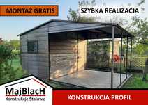 Garaż Blaszany z zadasz. bocznym Brązowy - Garaże Blaszane - Maj-Blach