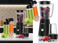 Blender Wielofunkcyjny Kielichowy 350W Turbo 3 Bidony Młynek Wkład