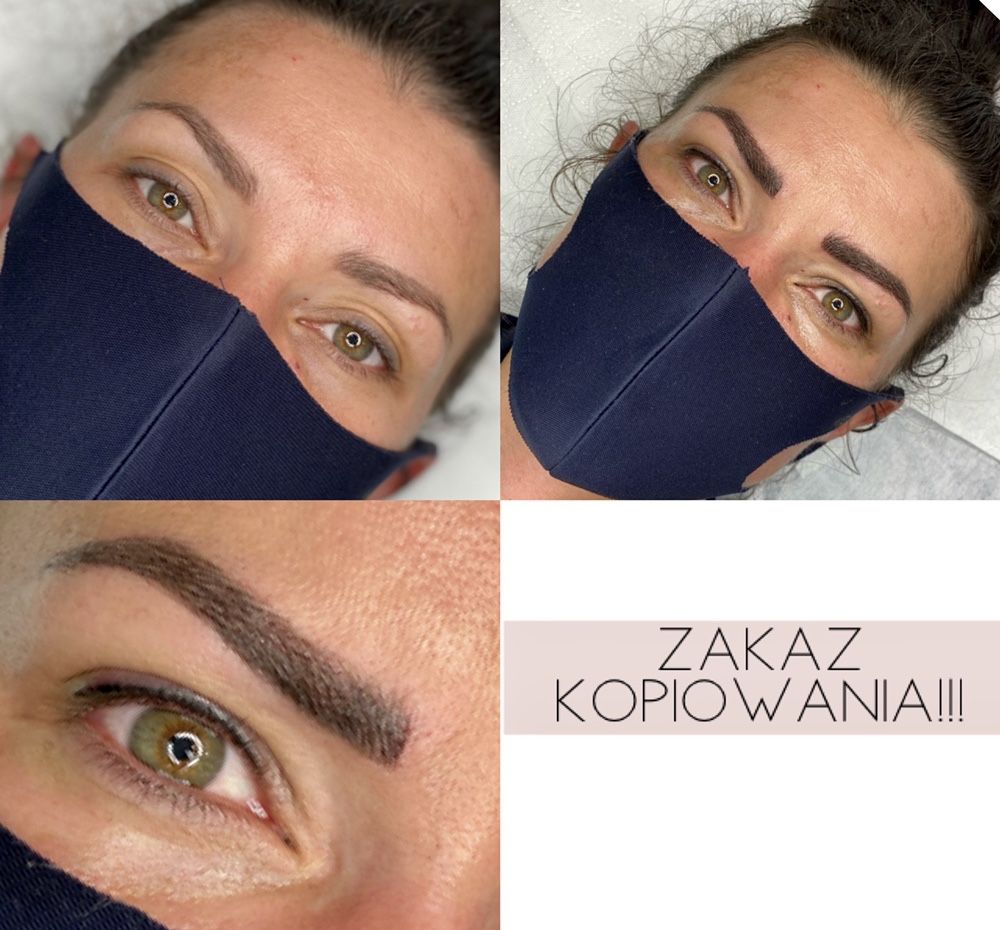Lipiec Brwi Microblading modelki Makijaż Permanentny Brwi Piórkowa