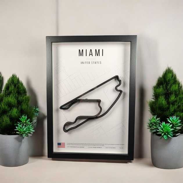 Об'ємна Рамка з 3D Трасою MIAMI Circuit Маямі 32x23x3 F1 USA GP