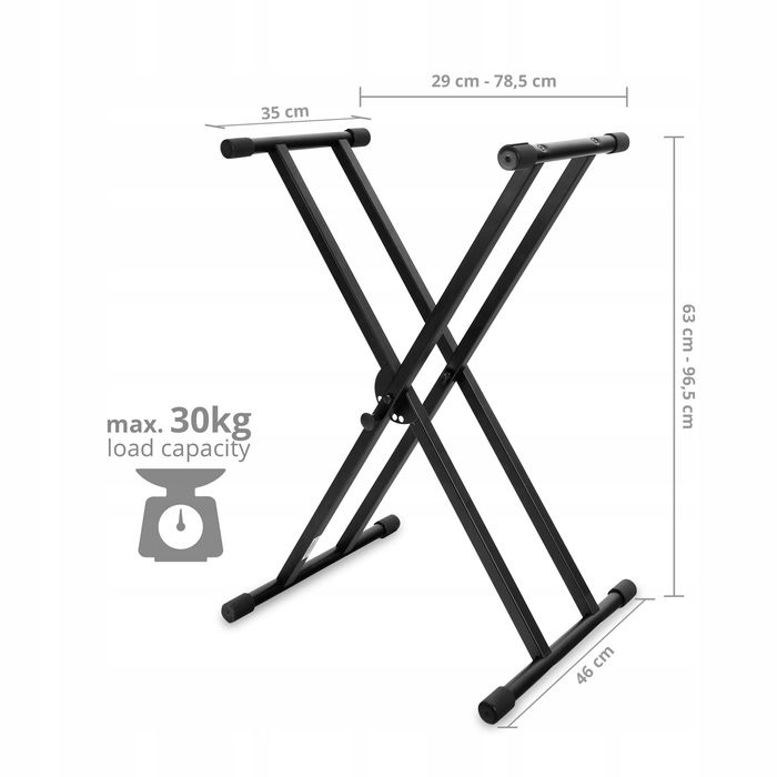 Classic Cantabile podwójny składany statyw do klawiatury 100 cm