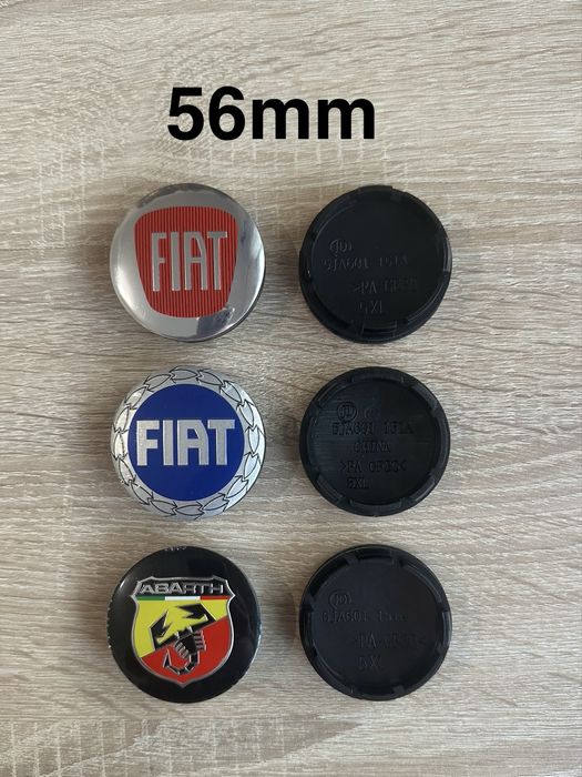 Conjunto 4 Centros Jantes Fiat Abarth 50mm 56mm 60mm 65mm 68mm