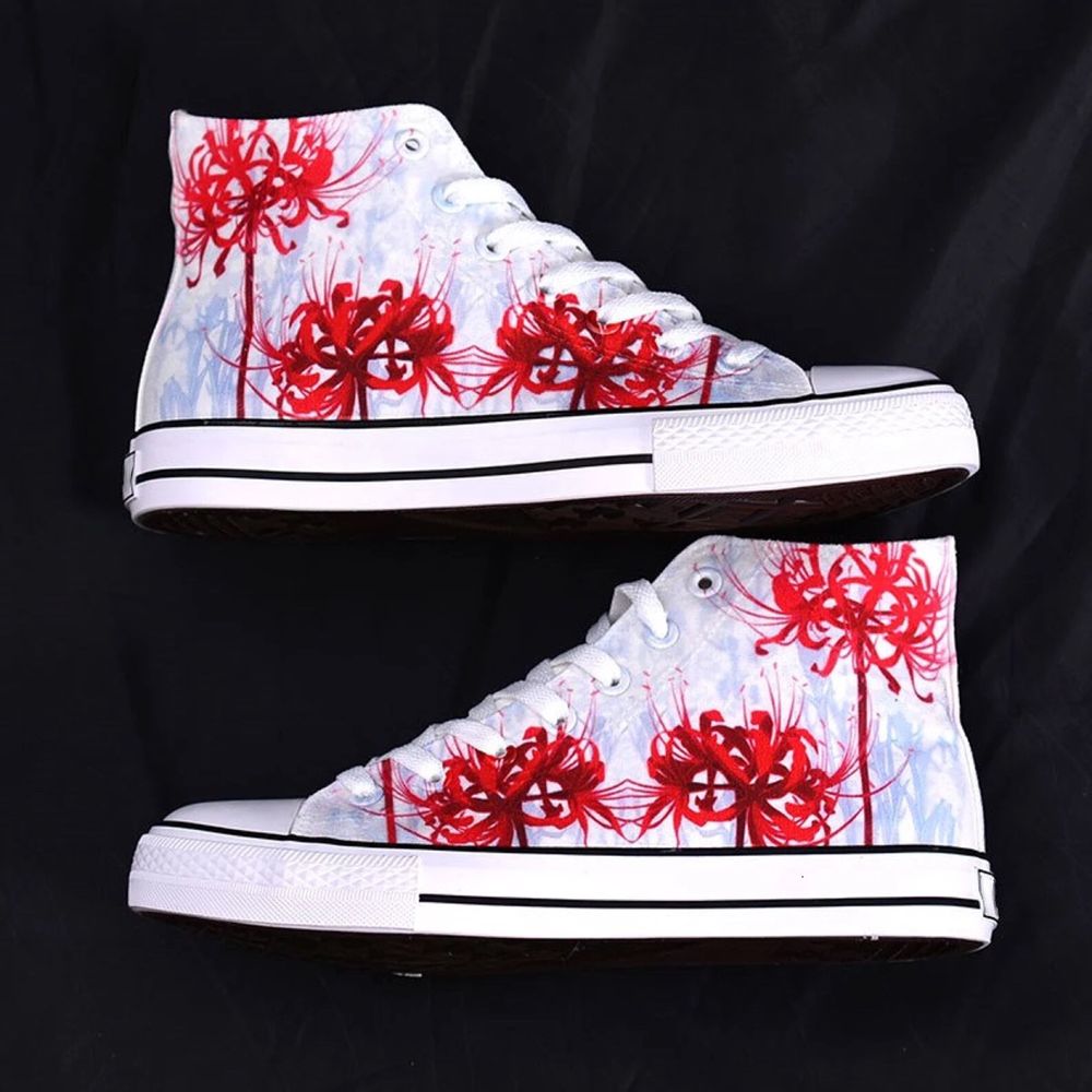 Demon Slayer red spider lily Converse custom malowane buty trampki