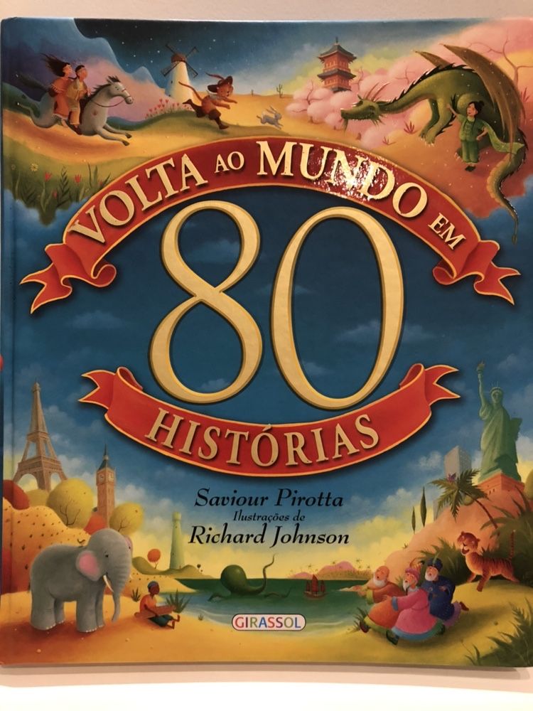 Livro Volta ao mundo em 80 histórias, editora Girassol