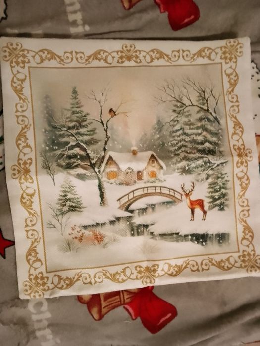 Nowy zestaw poszewek świątecznych vintage na poduszkę 45 cm