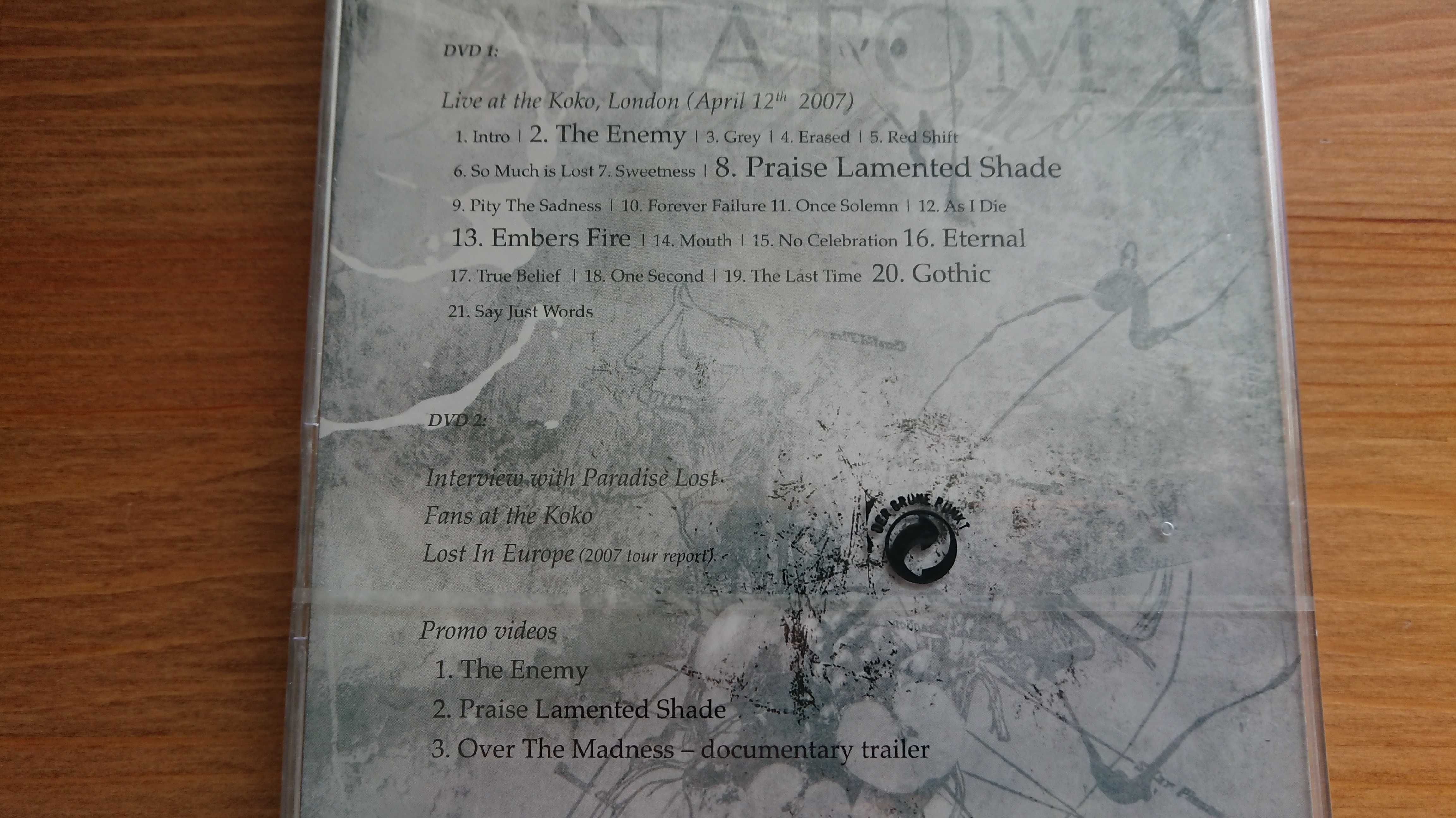 Paradise Lost The Anatomy Of Melancholy 2DVD NOWA 2008 Super Jewel BOX