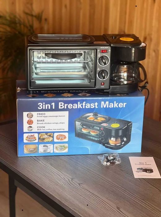 3в1 піч електрична кавоварка та духовка багатофункціональна