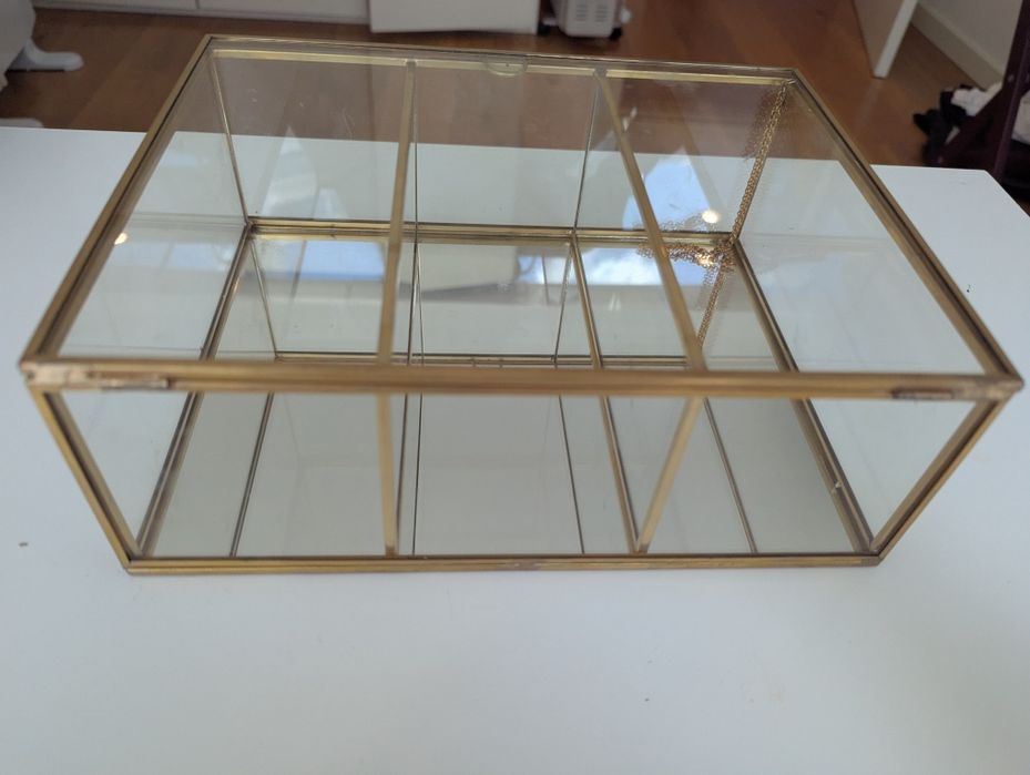 3 Caixas de vidro e espelho Gato Preto