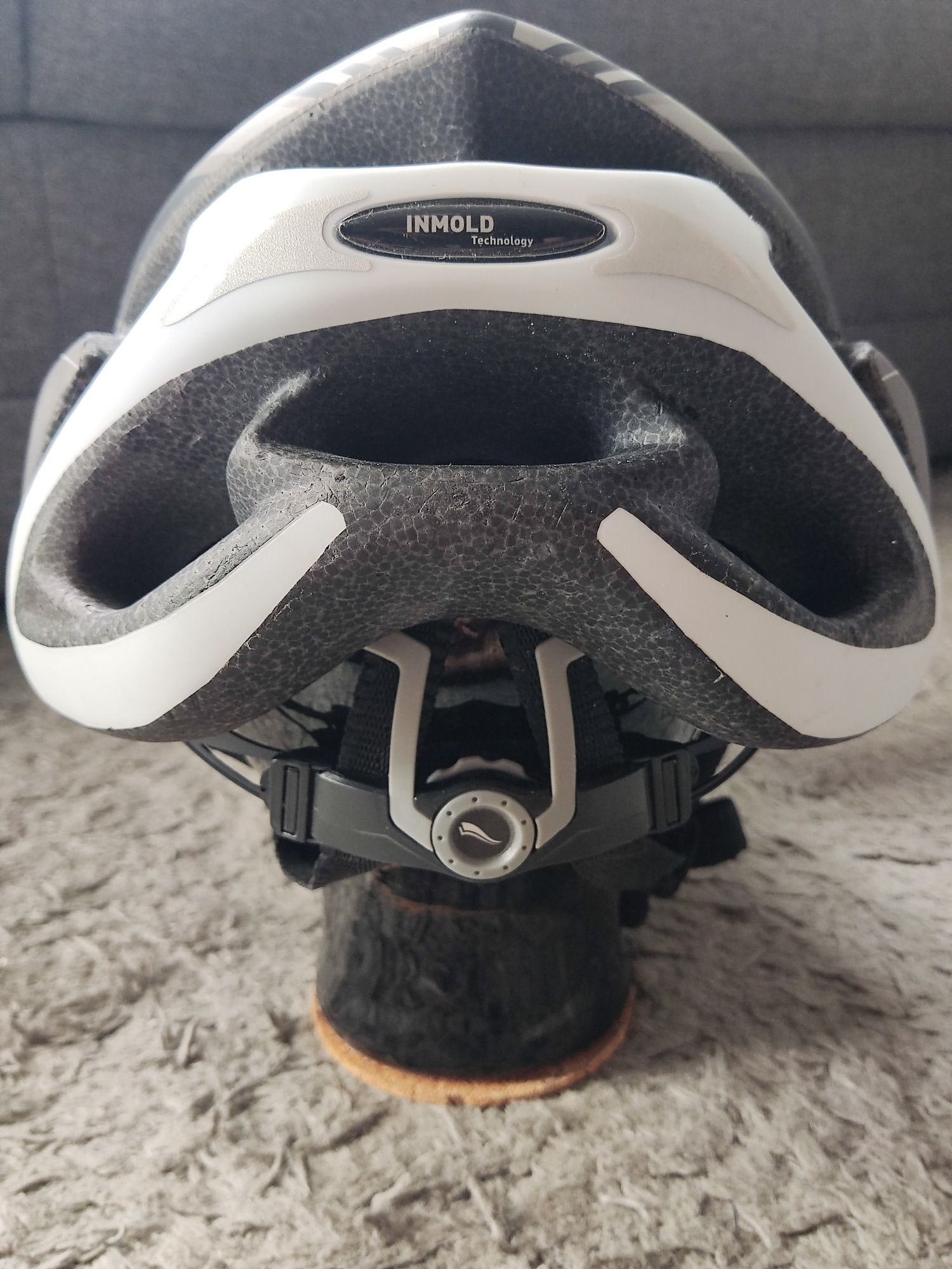 Kask rowerowy miejski Szary biały czarny regulowany