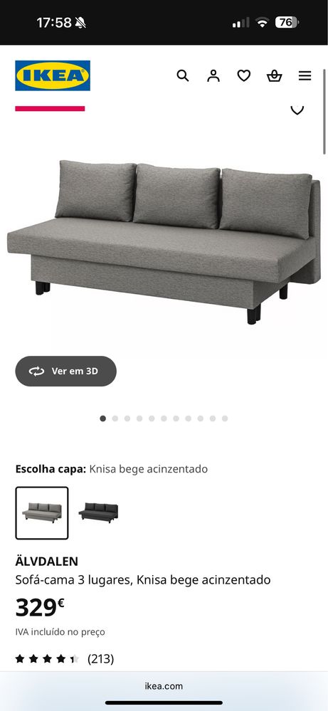Sofá-cama 3 lugares