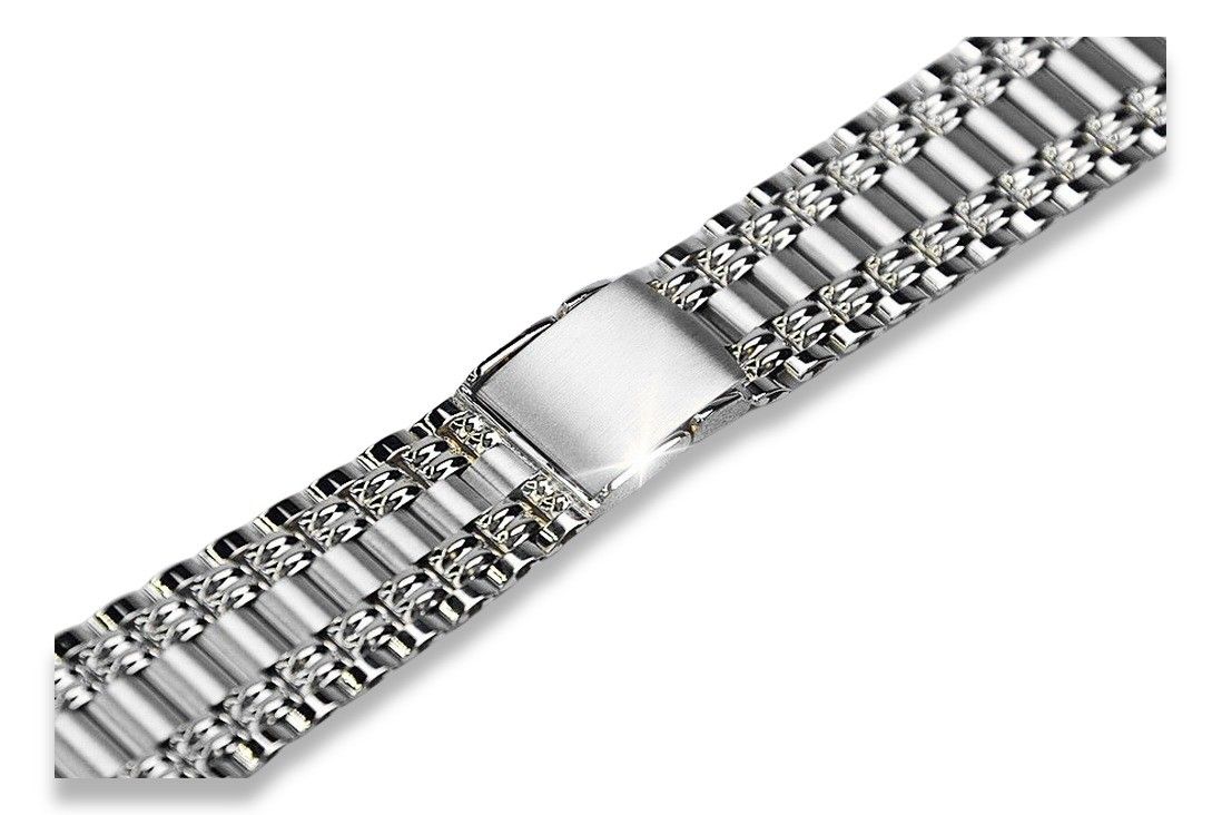 Bransoletka do zegarka męskiego z białego 14k złota mbw009w Poznań