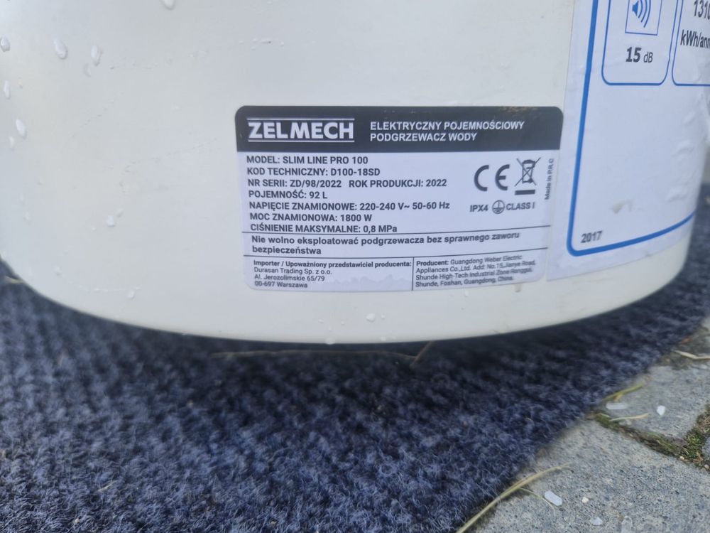 Zelmech Slim Line Pro 100 elektryczny ogrzewacz wody 100L