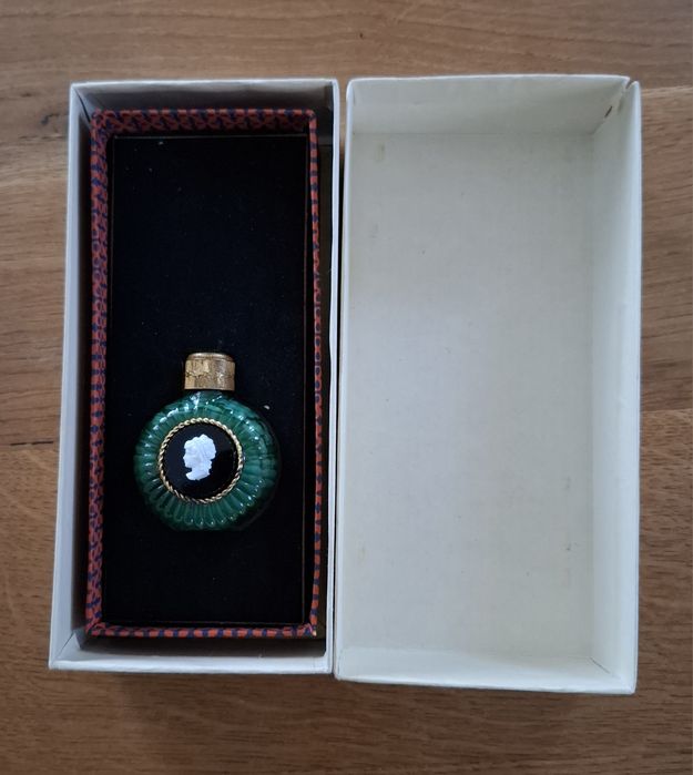 Perfumetka szkło malachitowe Schlevogt Curt Art deco