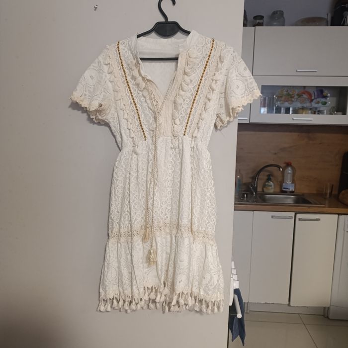 Sukinka BOHO beżowa/kremowa