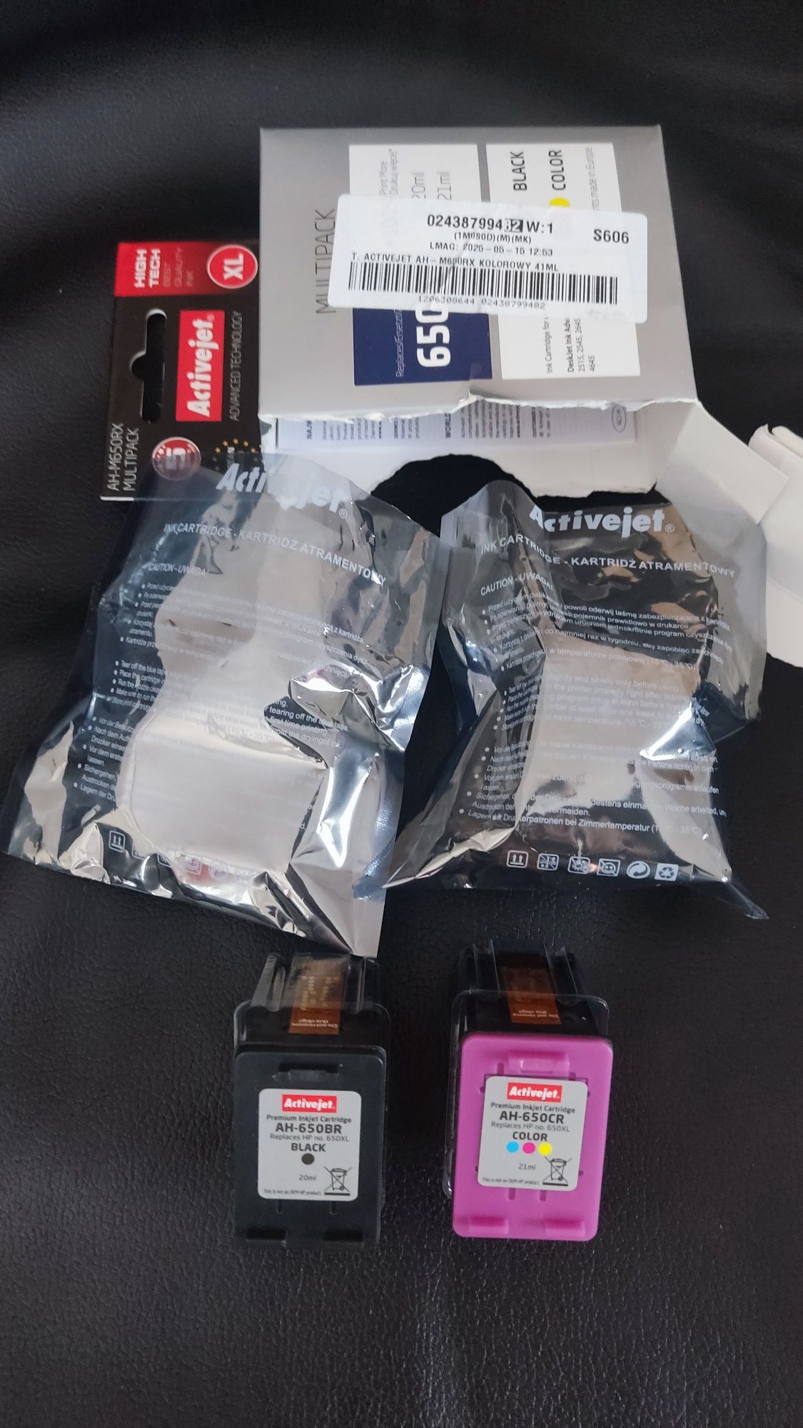 HP 650  xl activjet multipack tusze czarny i kolor