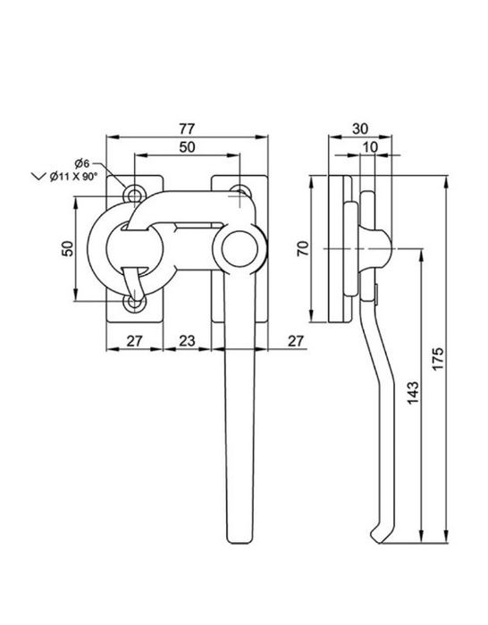 Замок борта кузова оцинкований