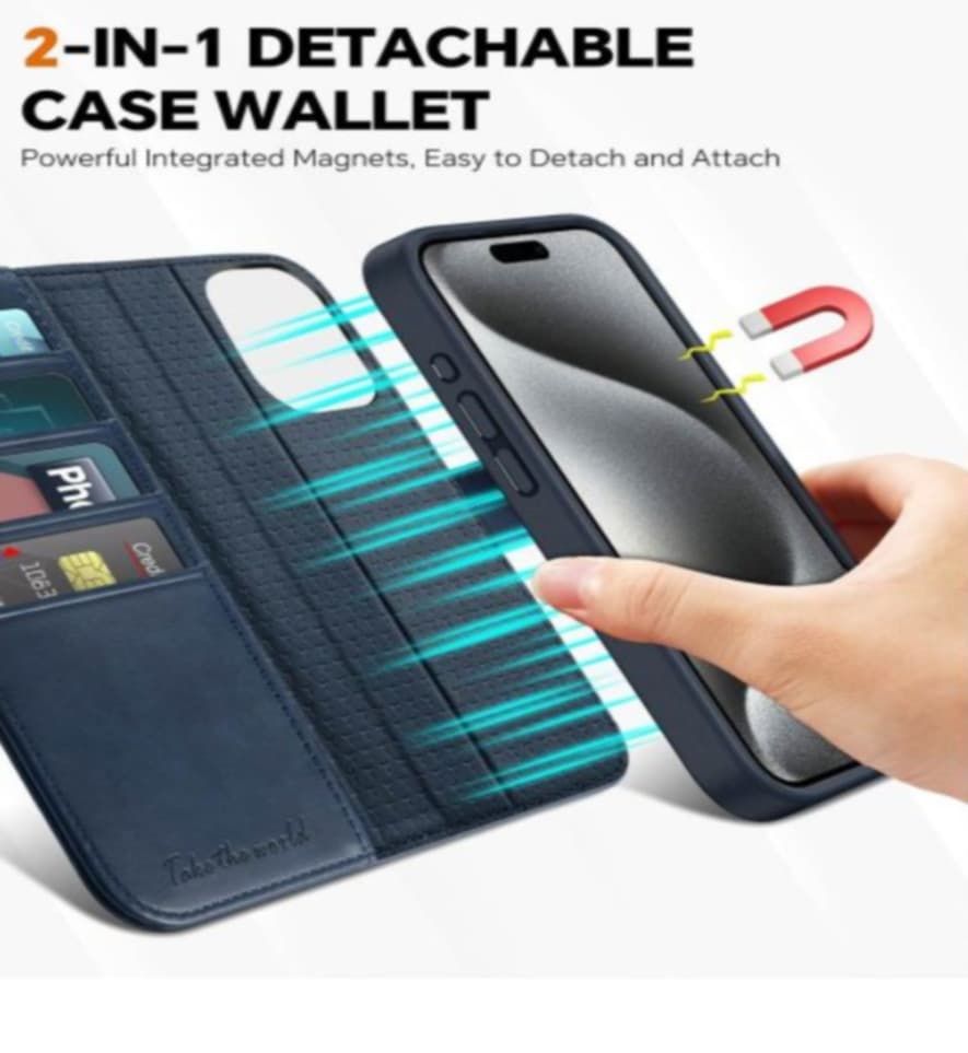 Etui portfel skórzane do iPhone 15PRO MAX