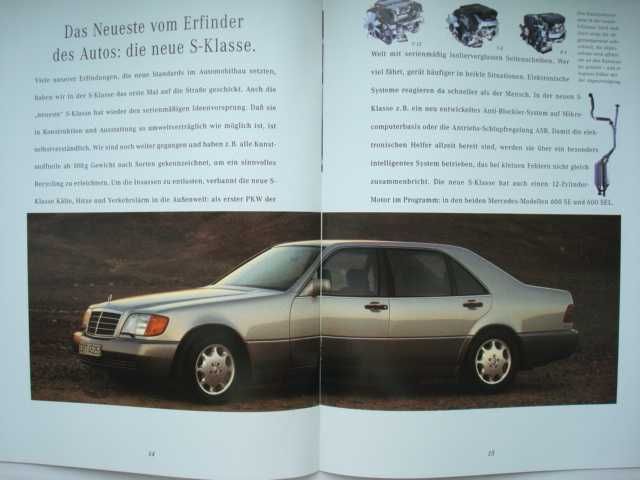 Mercedes W201 W124 prospekt katalog MERCEDES W140 R129 W463 rok 1991