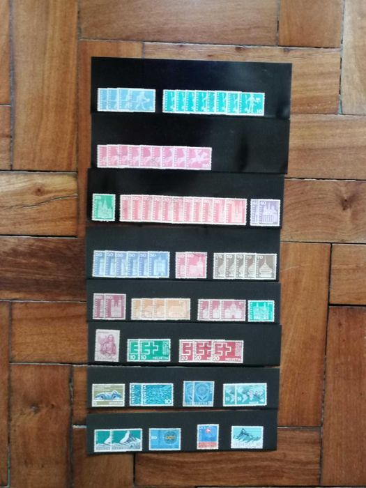 Conjunto de selos de vários países