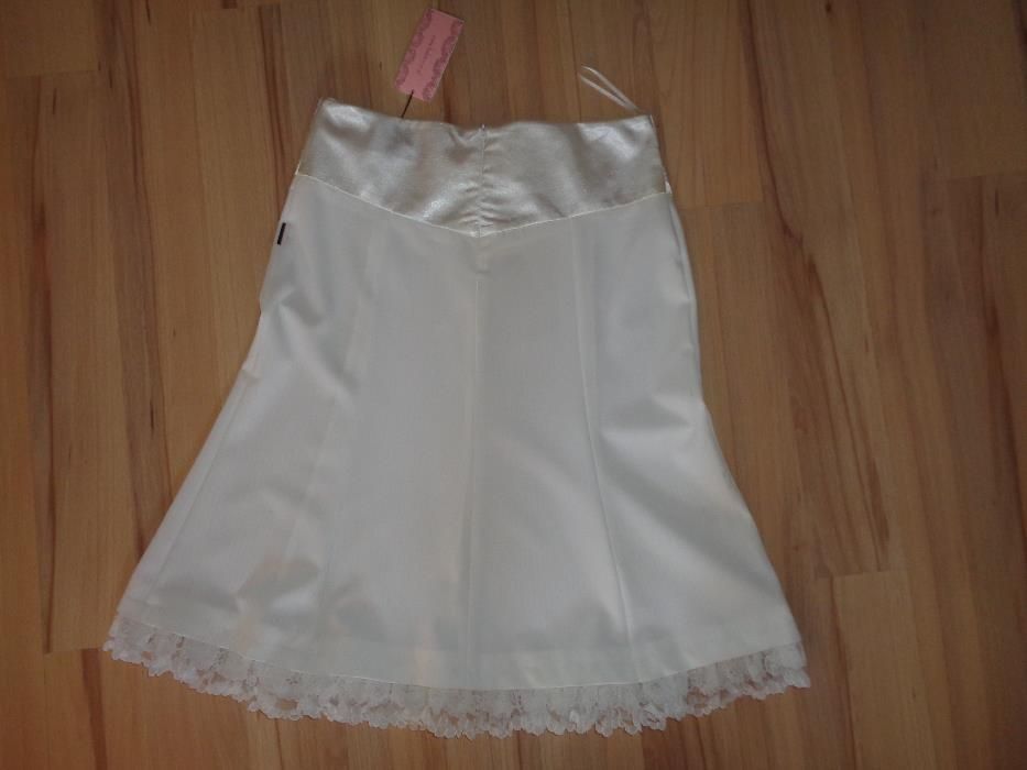 BELANNA collection elegancka biała śliczna spódnica koronka NOWA