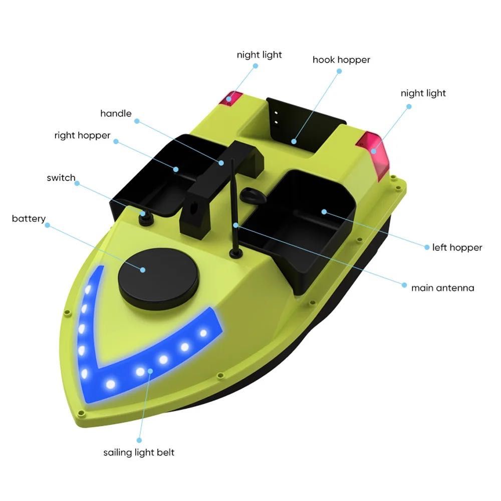 Короповий кораблик Flytec D20 (3 бункера) GPS на 99 точок, АВТОПІЛОТ