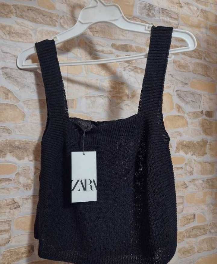 (38/M) ZARA/ Dzianinowa Bluzka pod marynarkę, top z Madrytu, NOWY