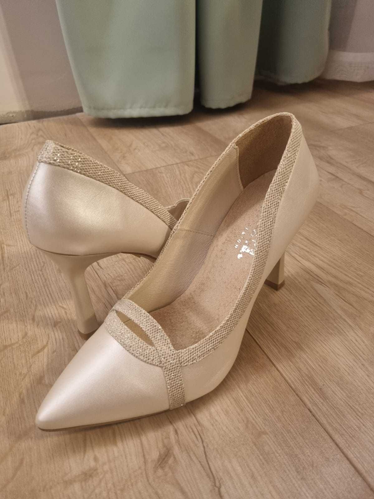 Buty ślubne brilu skórzane r. 38