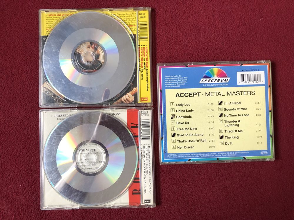 CD Accept – Metal Masters, Roxette ‎– Listen To Your Heart / Dangerous