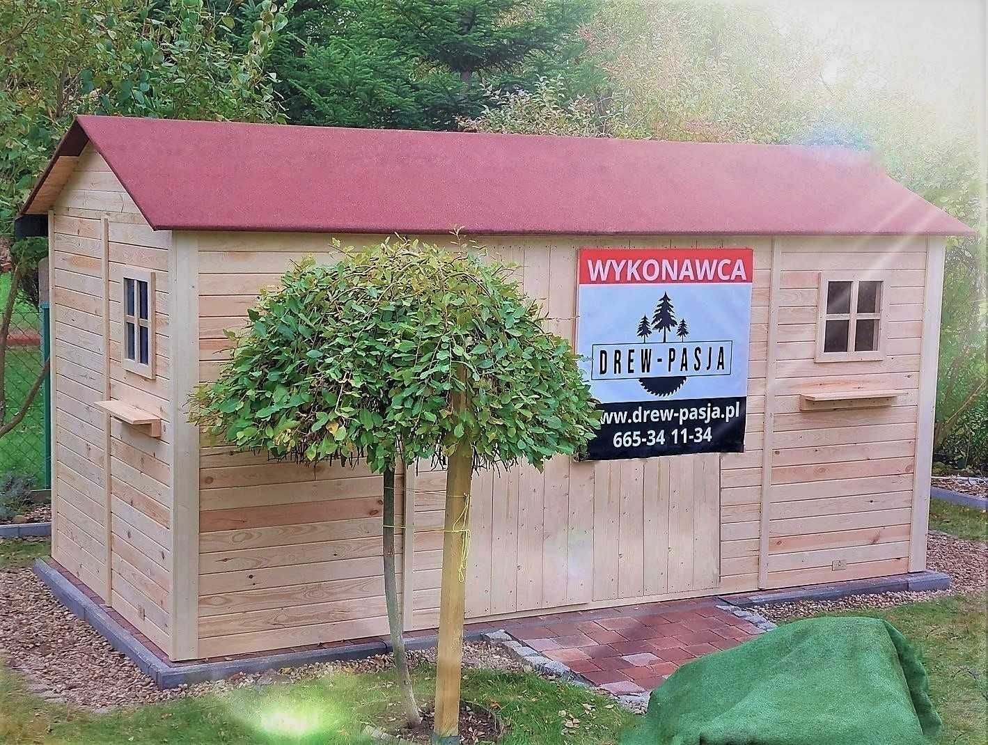 Drewniany ogrodowy domek narzędziowy WILK 8m2 (415x200x230)  4m x 2m