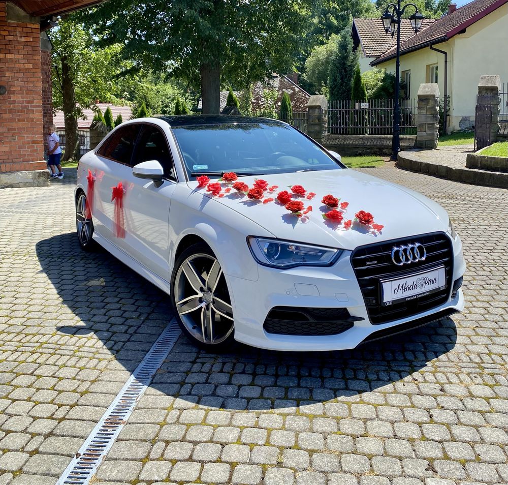 Samochód auto do ślubu / Białe 300-konne Audi / Czarne Volvo XC90
