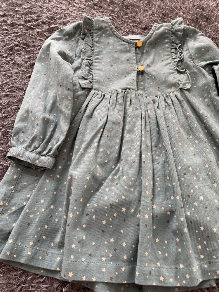 Vestido azul com estrelinhas. Lanidor. 2 anos