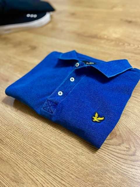 Niebieskie męskie polo marki Lyle & Scott rozmiar XL