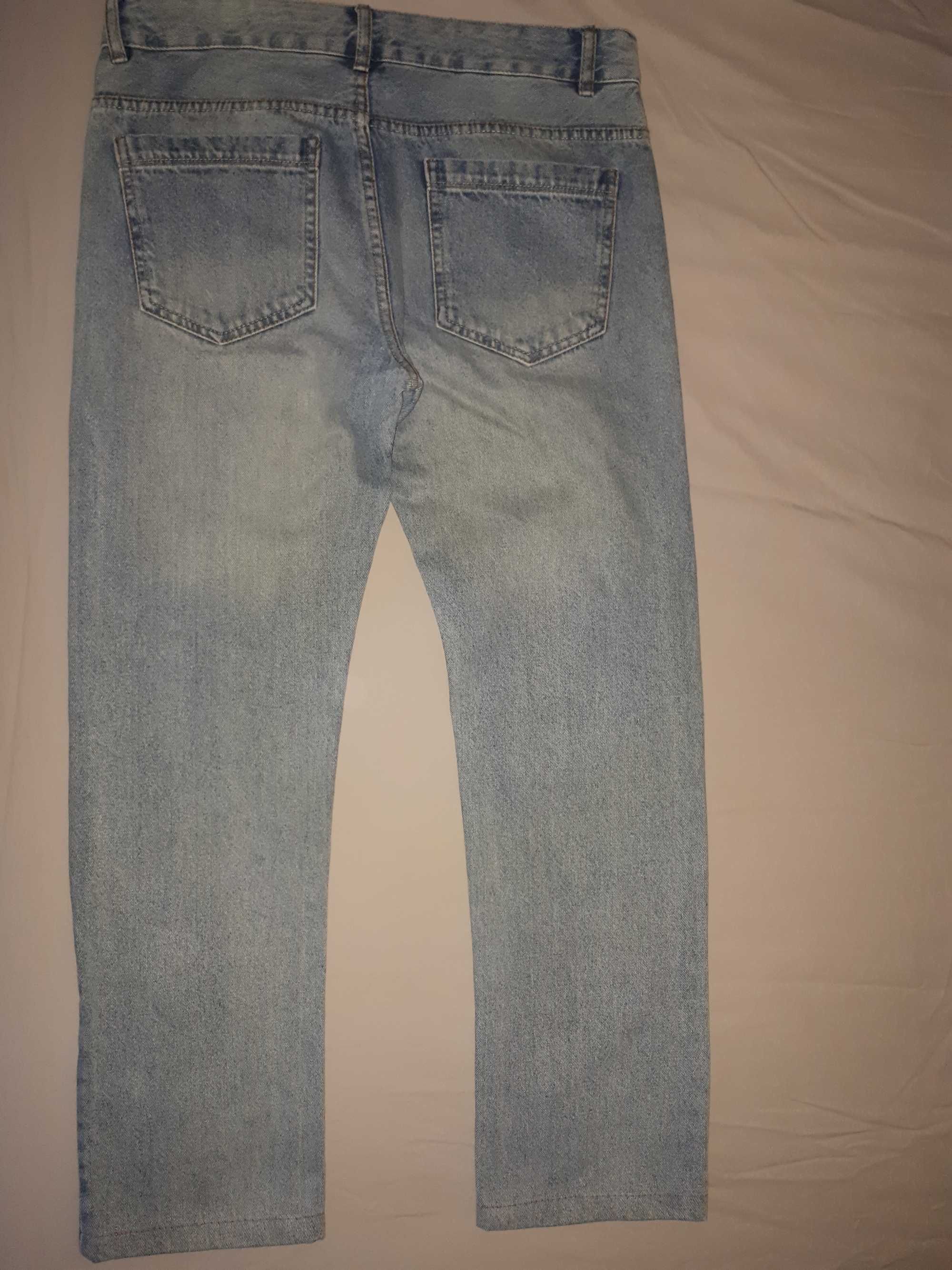 Штаны джинсовые пояс-90 см. длина-99/73 см. брюки