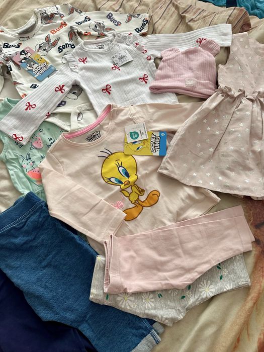 Paka ubrań ubranek dla dziewczynki rozmiar 68 - część ubranek nowych!