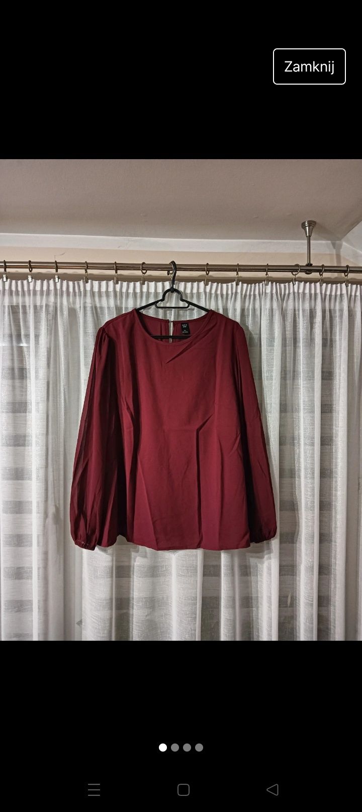 Bordowa bluzka damska, shein, 1xl