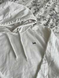 Biała bluza Lee z kapturem S Nowa ciepła bluza Regular Fit