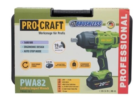Аккумуляторный гайковерт Procraft PW82 профи