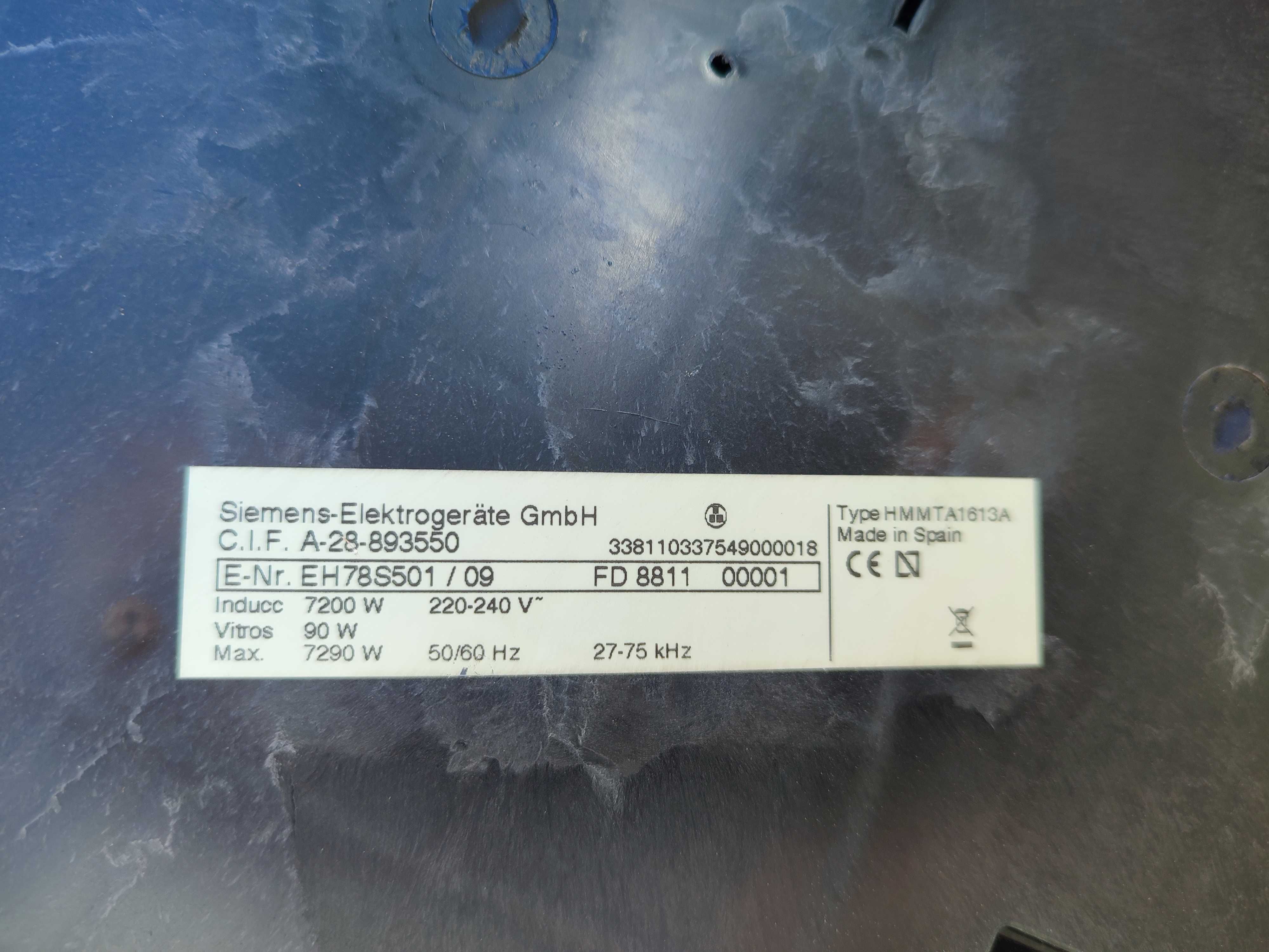 Płyta grzewcza, płyta indukcyjna Siemens EH78S501/09