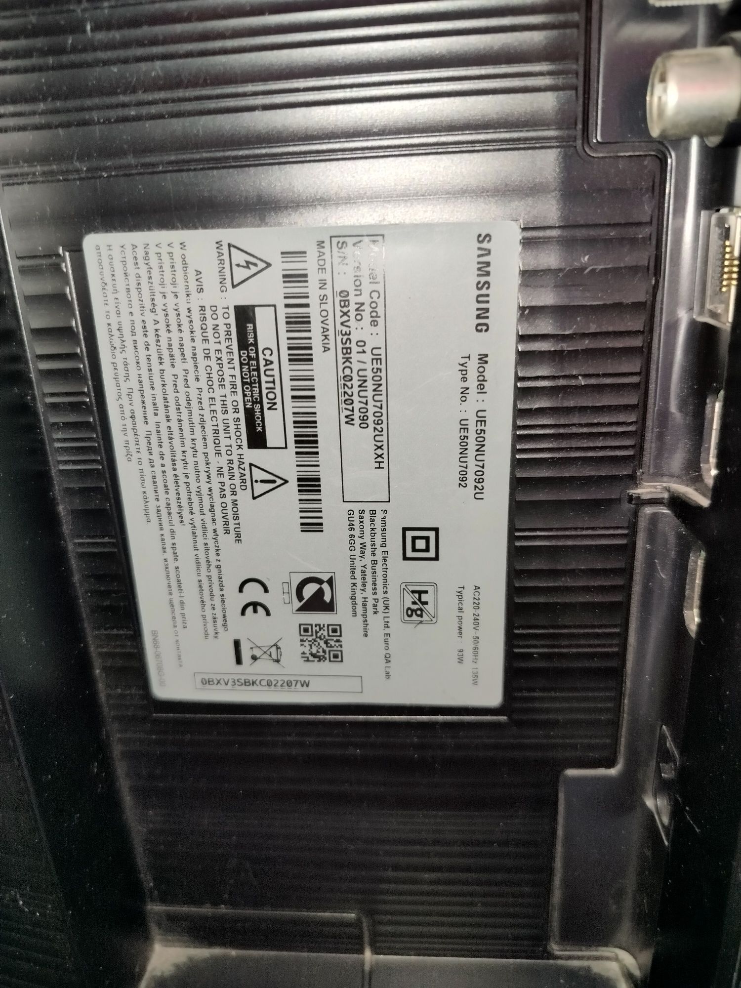 Telewizor Samsung 50 z uszkodzoną matrycą