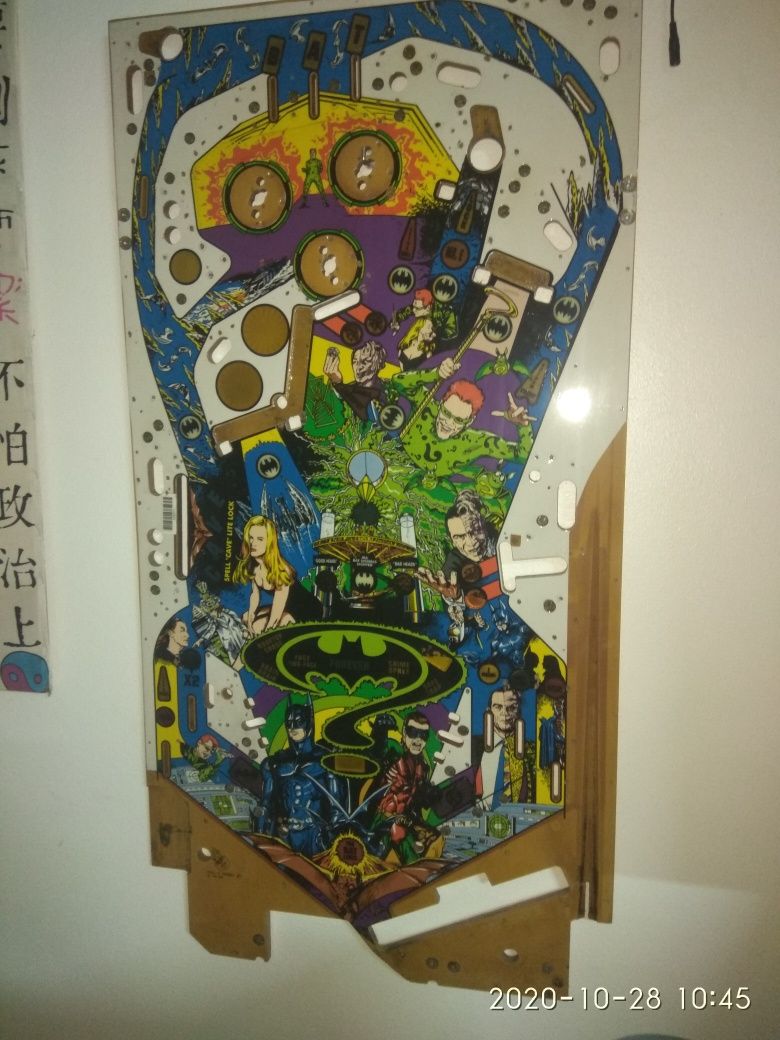 Flipper pinball tabuleiro envernizado batman forever decorativo