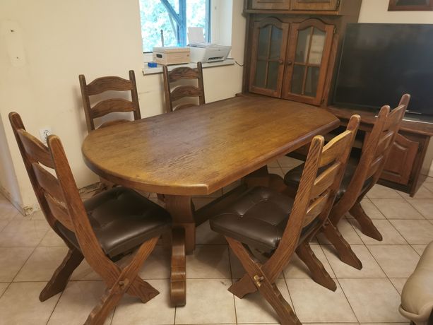 Masywny stół drewniany dębowy