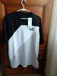 (M) Puma T-Shirt Power Colorblock Tee Black Grey White 678929, 01